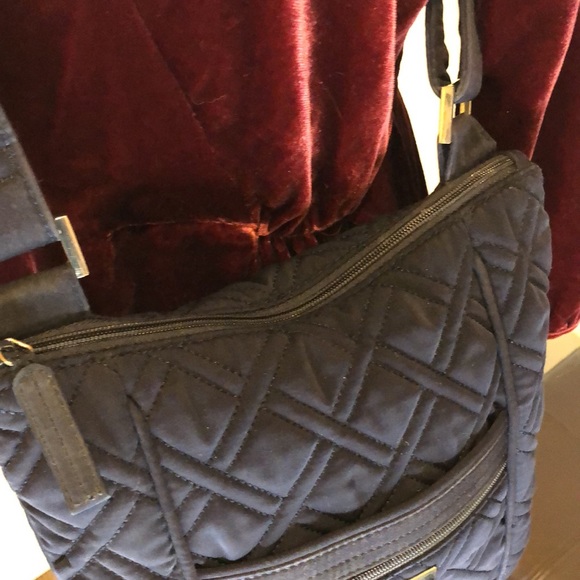 VERA BRADLEY Navy Blue Quilted Convertible Crossbody Shoulderbag - Picture 9 of 15